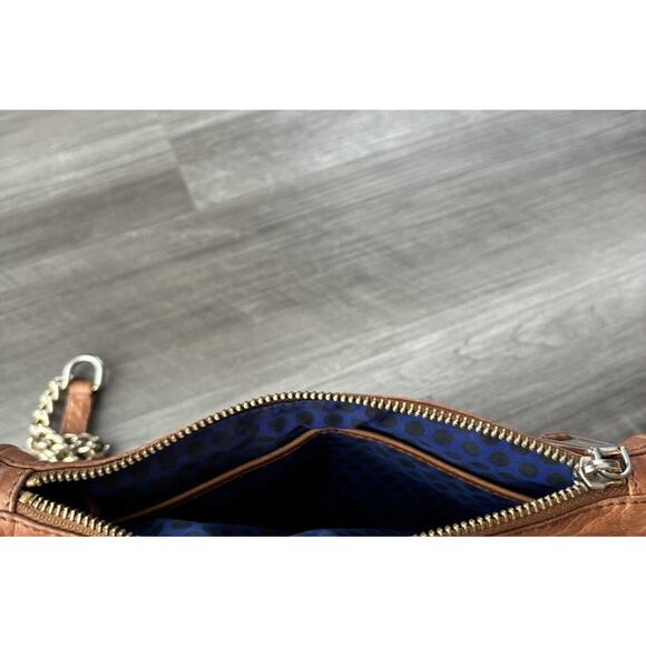 Rebecca Minkoff Mini Mac Brown Leather Crossbody Purse Bag Moto Gold Boho Chain - Picture 6 of 7